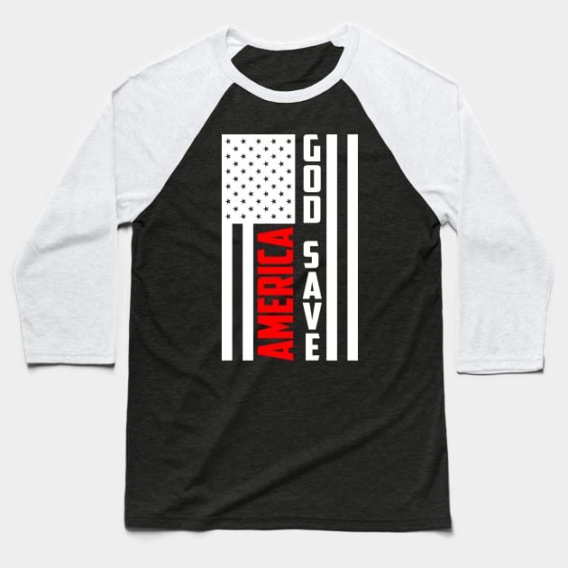 GOD save america Baseball T-Shirt by archila